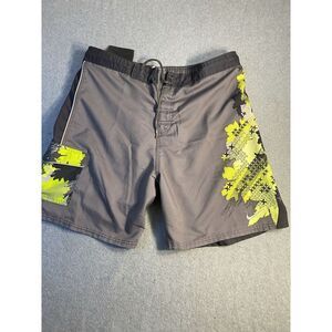 Vintage Nike Swim Shorts Adult‎ L Gray/Green Y2k